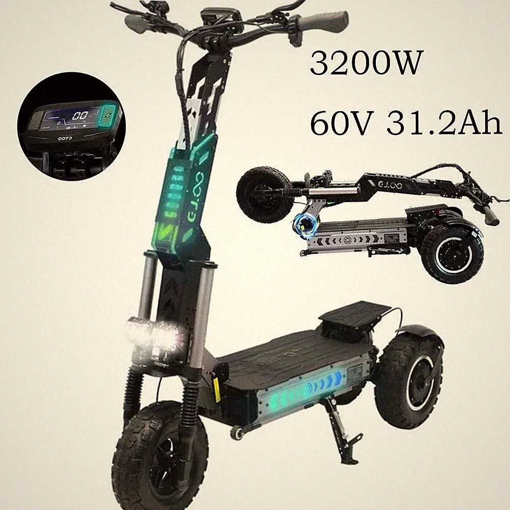 Bis 100km Elektroroller 3200W 31.2AH 13'' E-Scooter Erwachse 65km/h Hydraulische