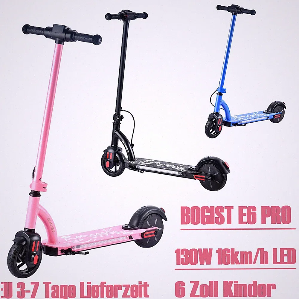 BOGIST E6 PRO 6'' Kinder Scooter 130W Klappbarer Elektroroller E-Scooter 16 km/h