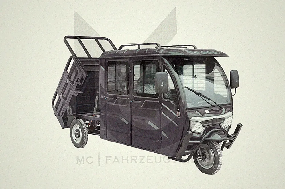 CARGO TRIKE 3000W 72V 58AH Doppel Kabine VOLTA VT5 Grau 50km Lastendreirad 25kmh