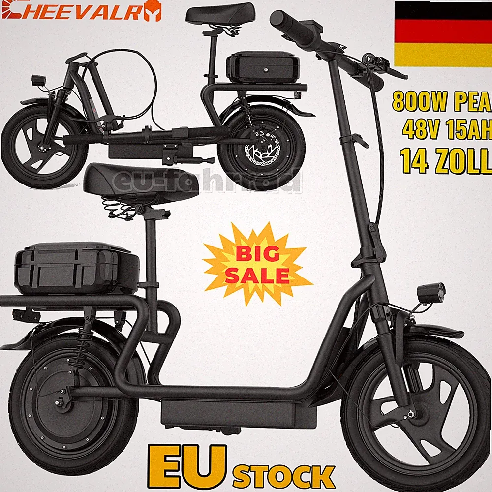 Cheevalry X12 800W Peak Elektroroller 48V15AH Klappbar Adult E-Scooter 31km/h EU
