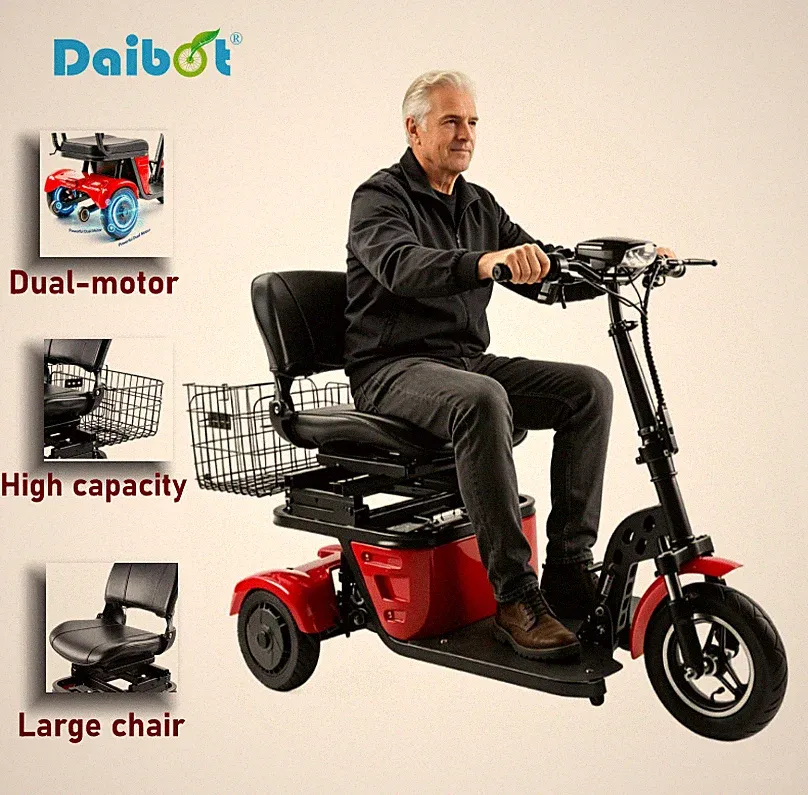 Daibot Klappbarer Senioren Elektro Roller 3 Rad 500W Dual Motor 36V Akku