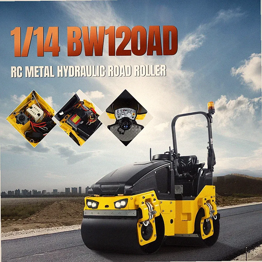 DeutschesLager 1/14 BW120AD Metall RTR RC Road Roller Baufahrzeug Auto ST8 Radio