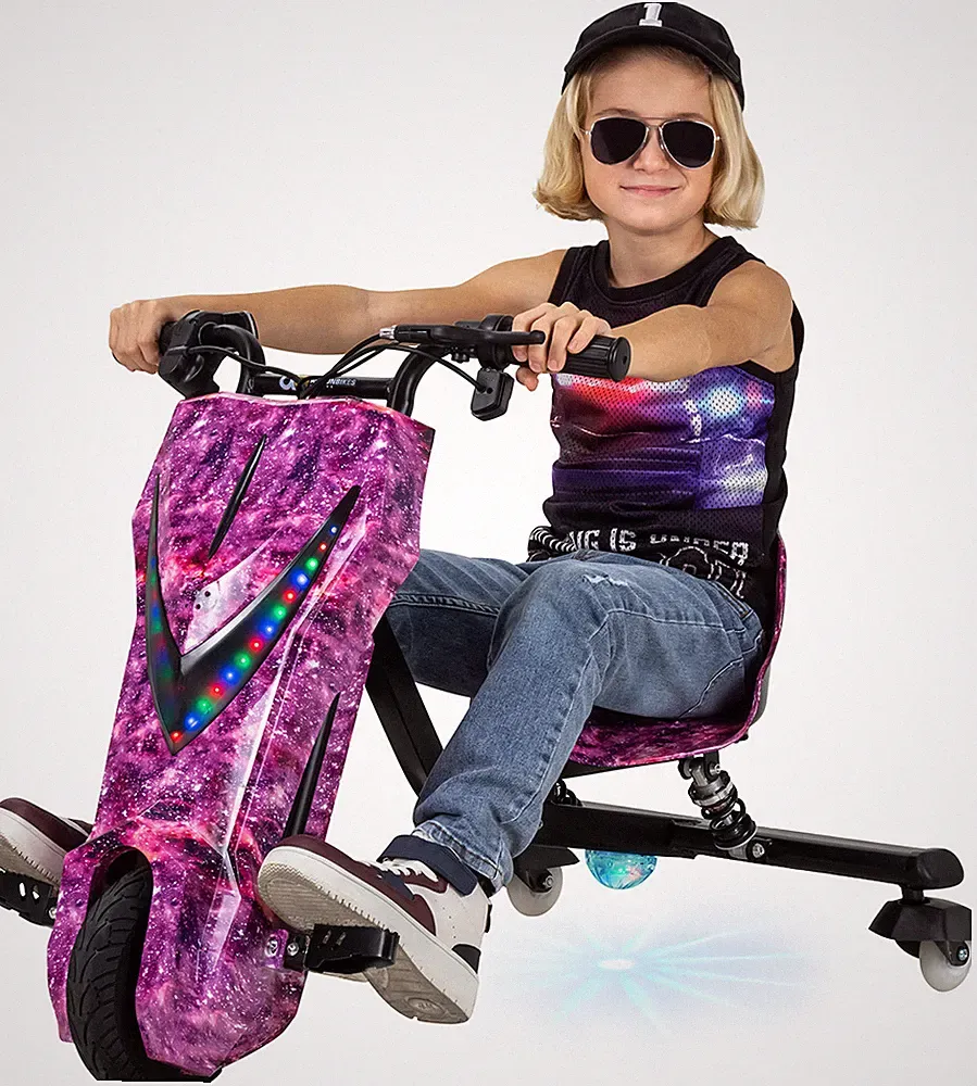 Drift Trike Roller Kinder Elektro Scooter LED Driftrollen 360° drosselbar 250W