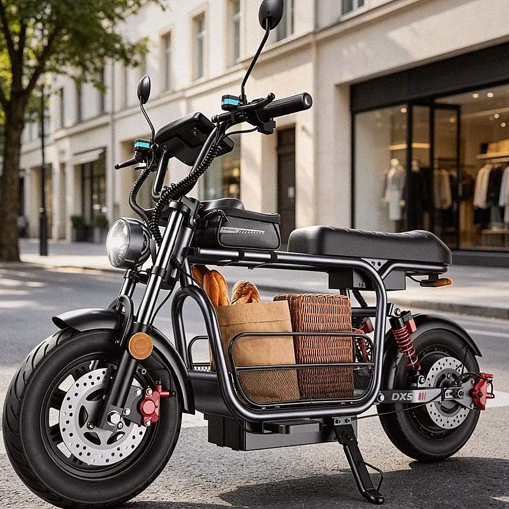 DX5 15'' Elektroroller mit Einkaufskorb 15,6Ah Offroad E-Scooter mit NFC 55 km/h