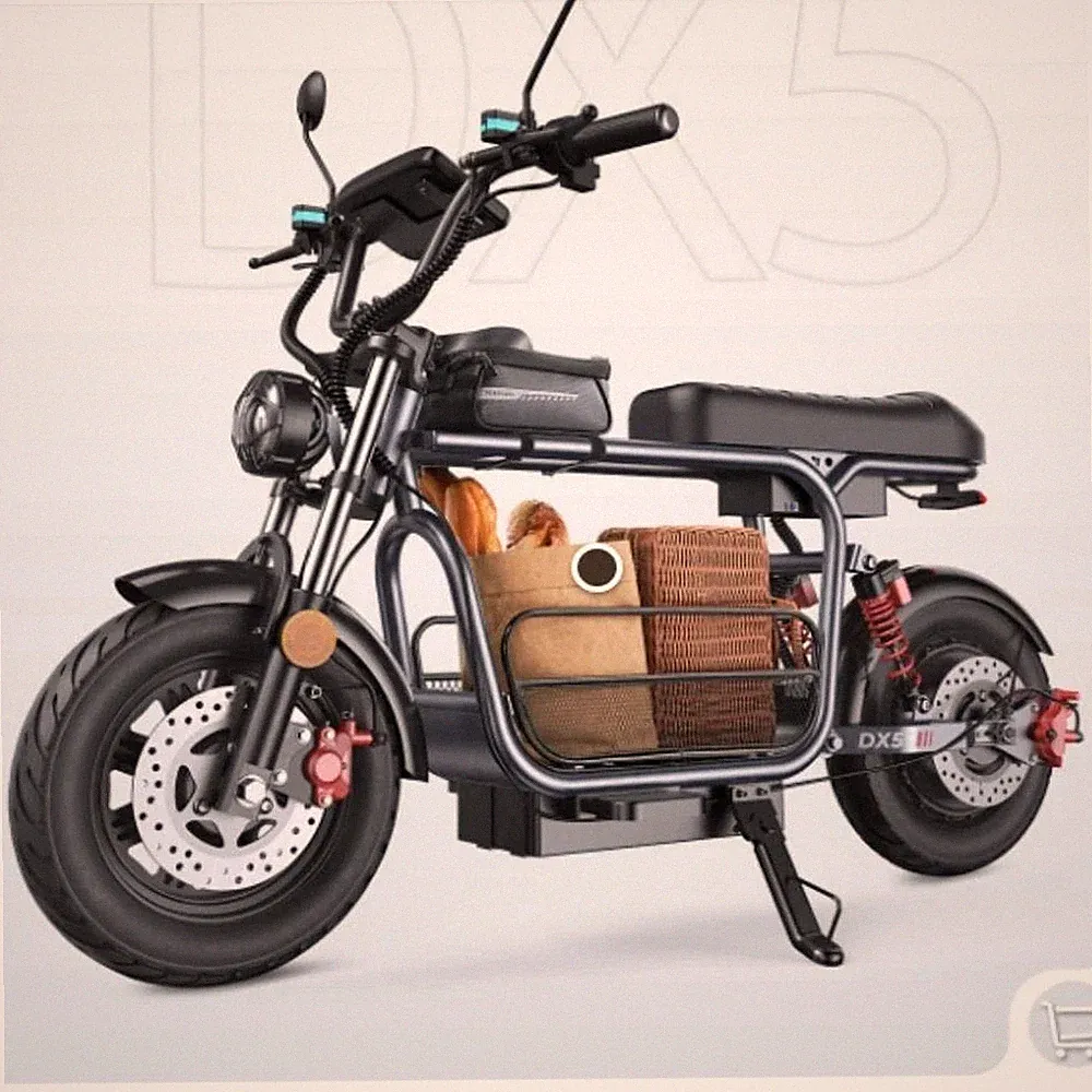DX5 E-Scooter mit Einkaufskorb Off-Road 1500W 48V 15,6Ah Elektroroller 55 km/h
