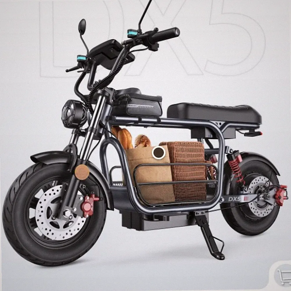 DX5 E-Scooter mit Einkaufskorb Off-Road 1500W 48V 15,6Ah Elektroroller mit NFC