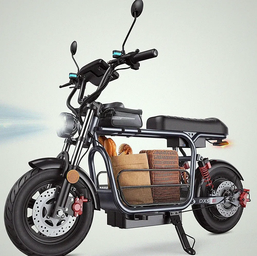 DX5 Elektroroller mit Einkaufskorb 15,6AH 72KM 15" E-Scooter Vollfederung NFC