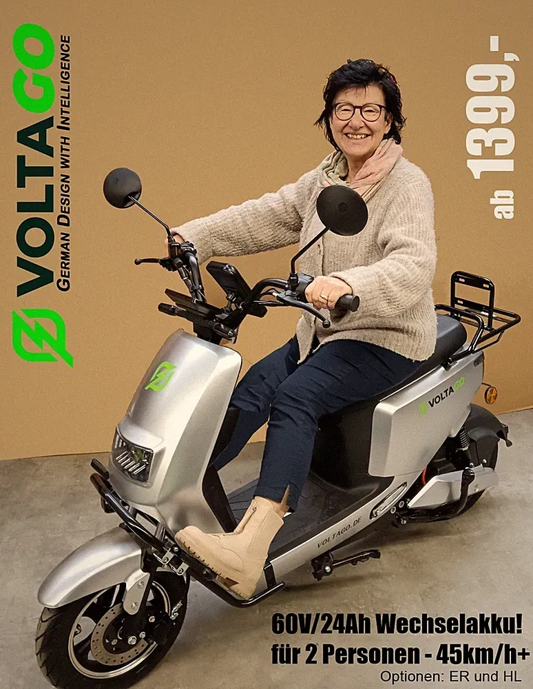 E-Roller nur 55kg-Ideal für Camper & 2 Personen! 45km/h! Wechselakku 60V20Ah
