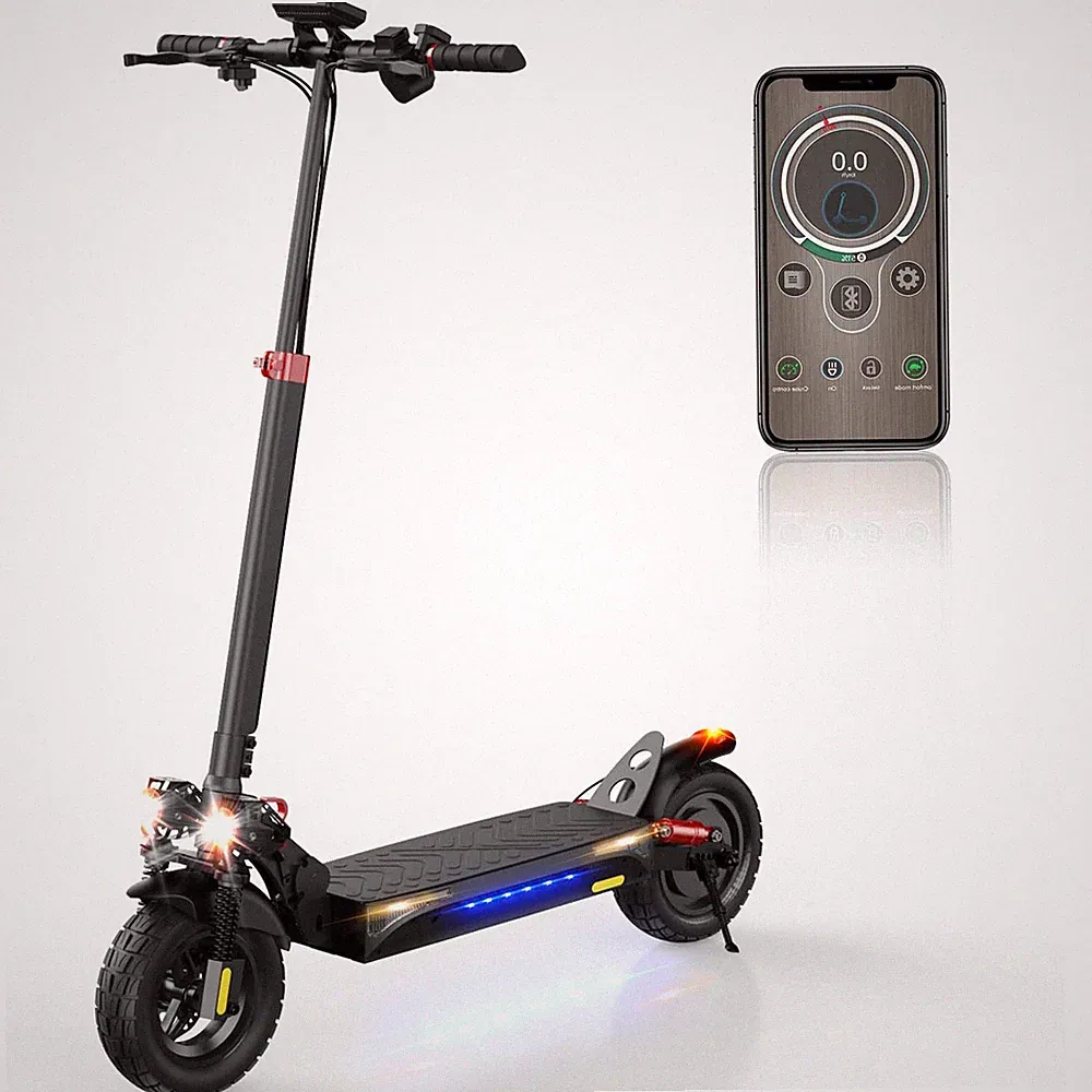 E-Scooter 10 Zoll Faltbar APP Elektroroller 48V Doppelte Federung bis 45KM 150KG
