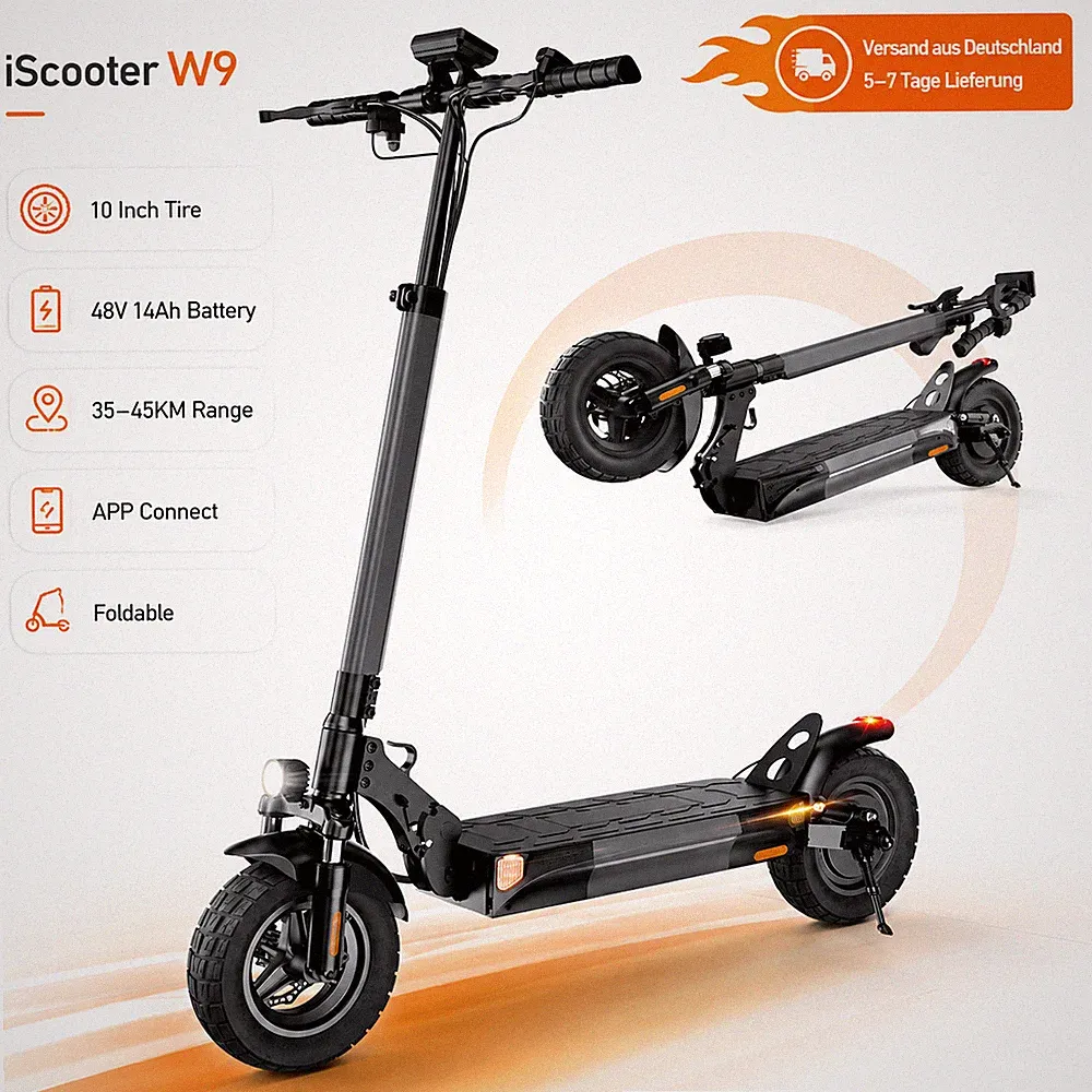 E-Scooter Elektroroller 10 Zoll 48V 14Ah Klappbar Federung Scheibenbremse App