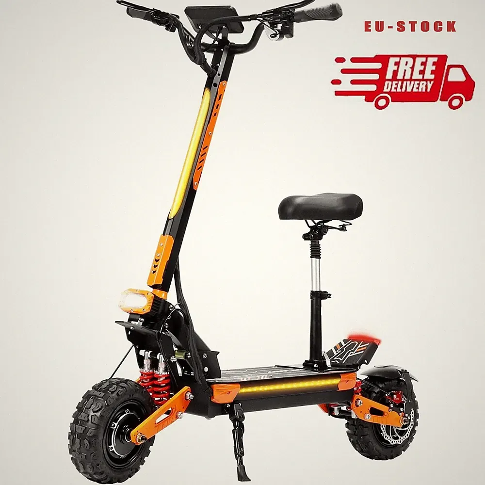 E-Scooter für Erwachsene 5600W 60V/30AHOffroad Reifen Klappbar Elektroroller