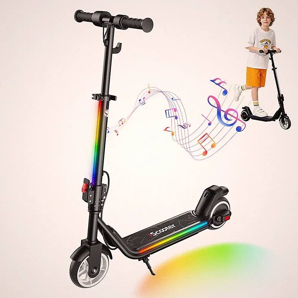E Scooter Für Kinder 6-14 Jahren Kinderroller 19km/h Elektroroller LED Faltbar