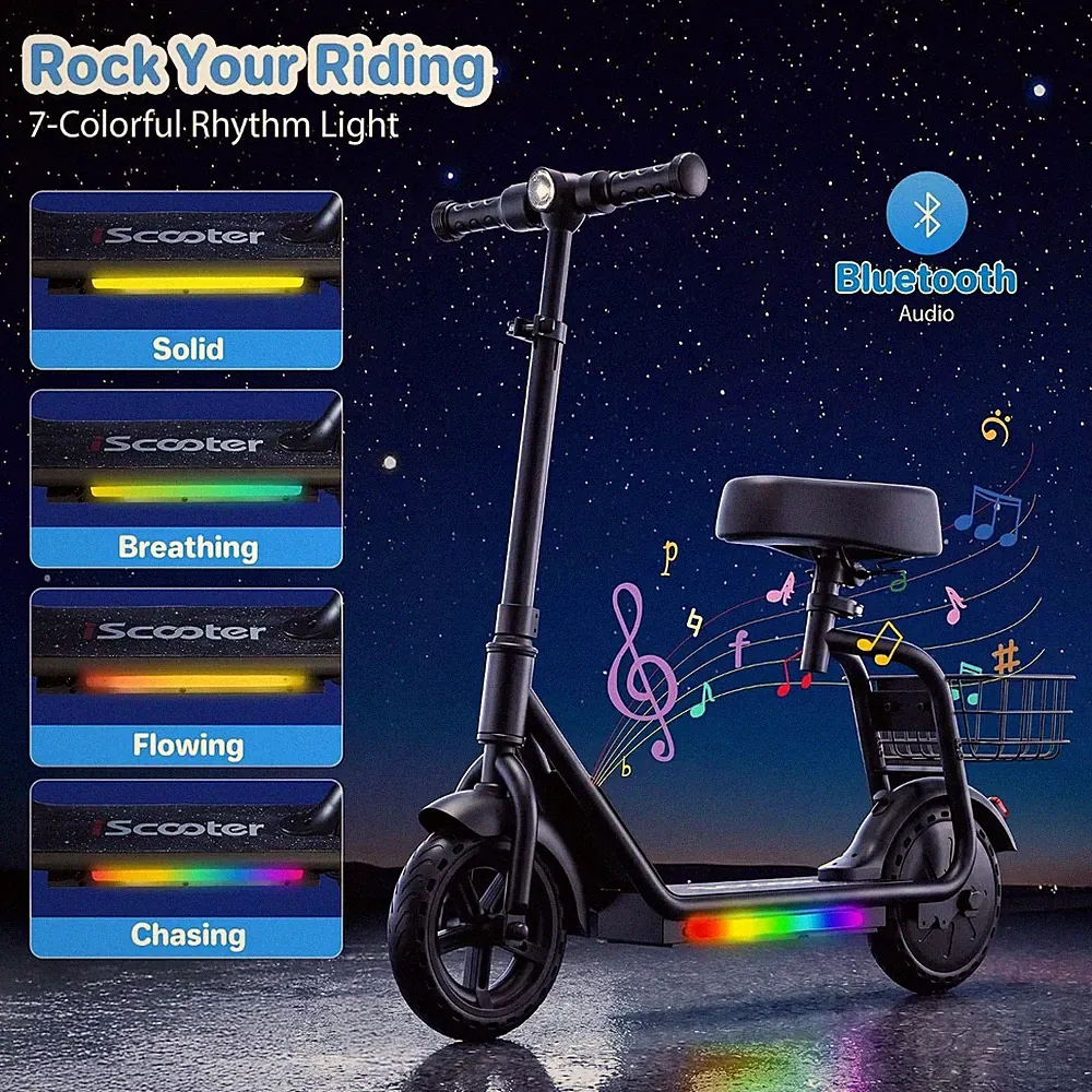 E Scooter Für Kinder 8-14 Jahren Kinderroller 20km/h Elektroroller LED Faltbar