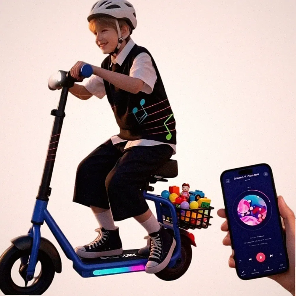 E Scooter Für Kinder Elektroroller Elektroscooter 20kmh LED Faltbar Kinderroller