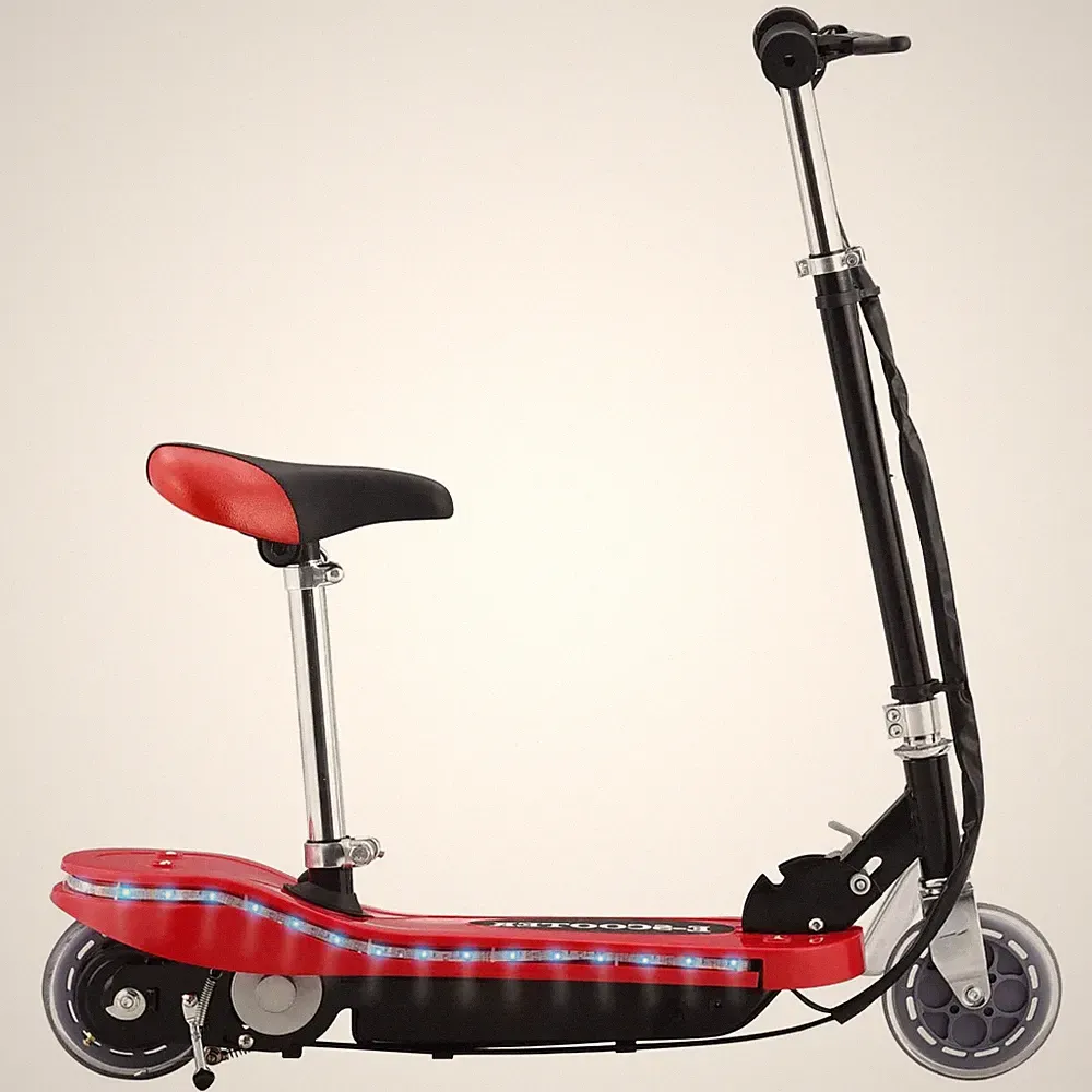 E-Scooter für Kinder mit Sitz und LED 120 W Rot