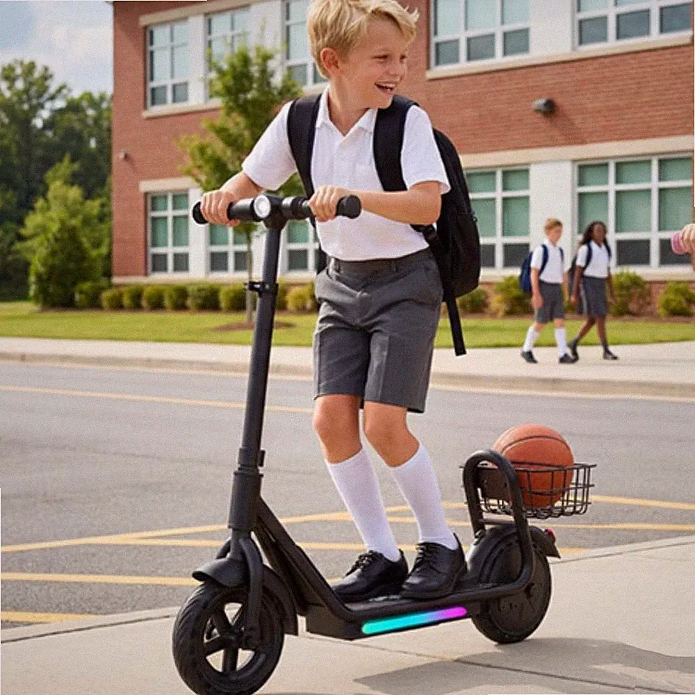 E Scooter Kinder 8-14 Jahren Elektroscooter LED 20km/h Faltbar Elektroroller ik7