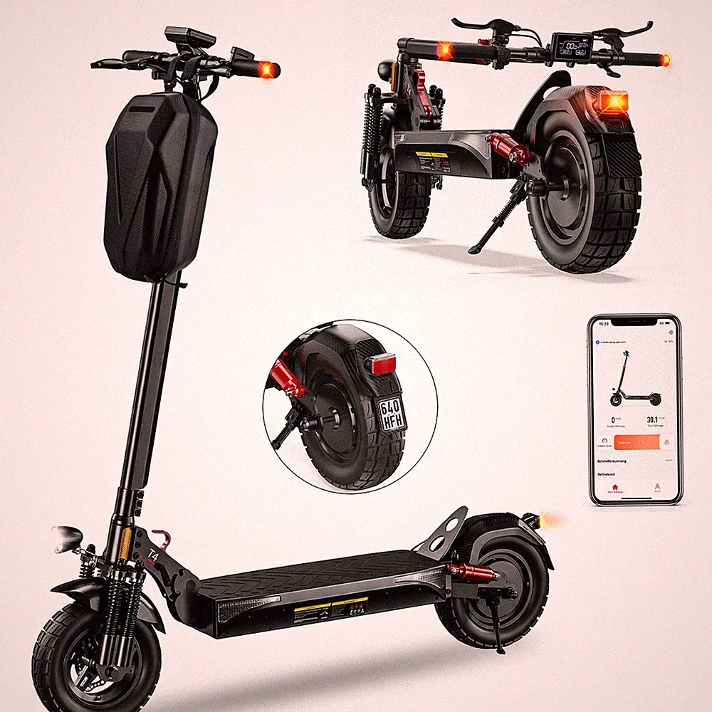 E-Scooter Mit ABE 48V12.5Ah Elektro Scooter Bis 70KM 150KG Off-road E-Roller