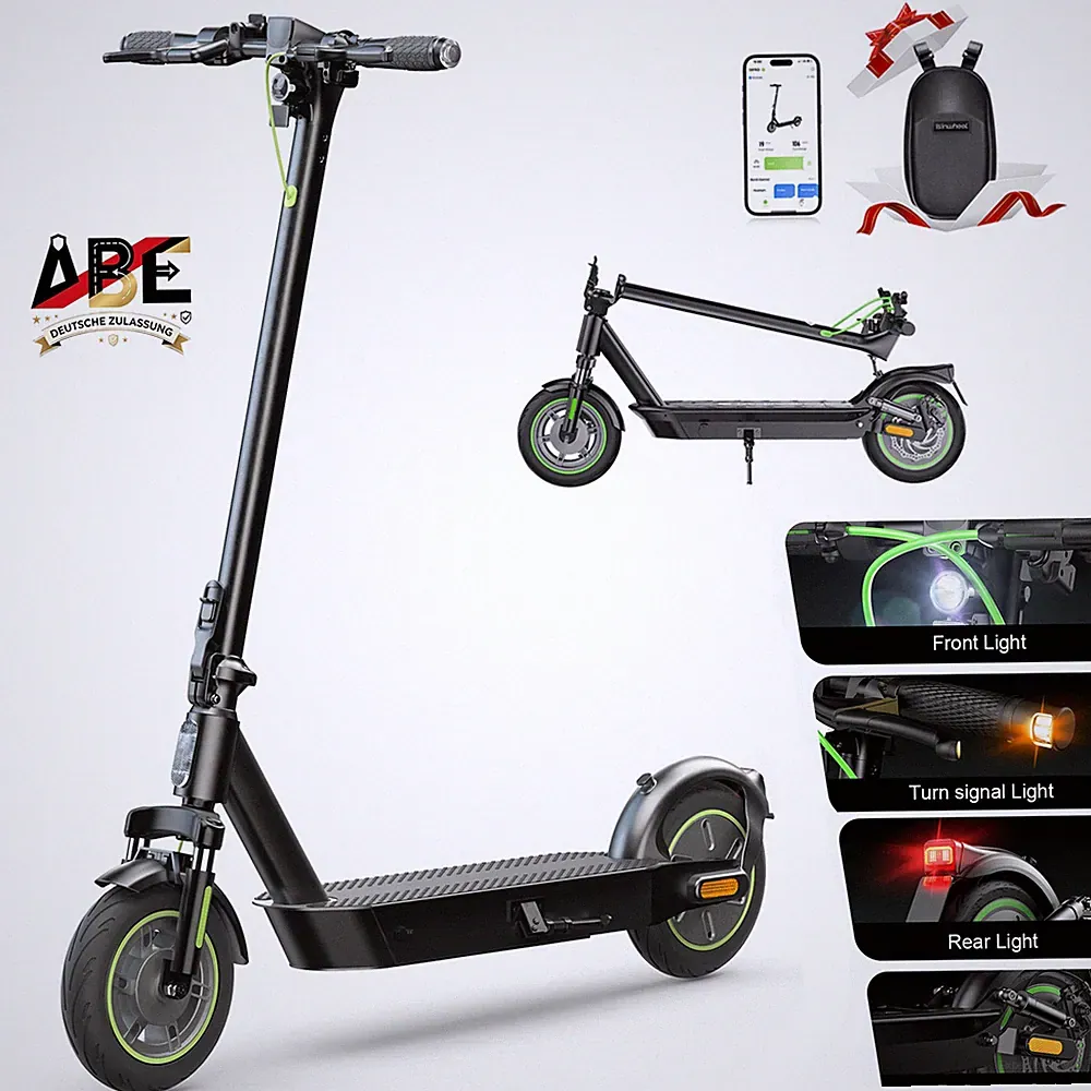 E-Scooter mit ABE Straßenzulassung APP bis 60km - Elektroroller 10 Zoll Faltbar