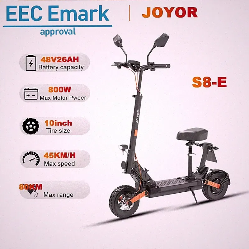 E-Scooter mit Sitz Straßenzulassung Joyor S8E 45 km/h Offroad Elektroroller EEC