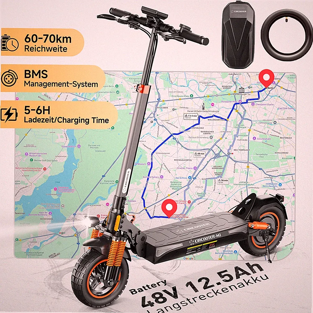 E-Scooter Mit Straßenzulassung 10 Zoll bis 70km Faltbare Elektroroller APP 150KG