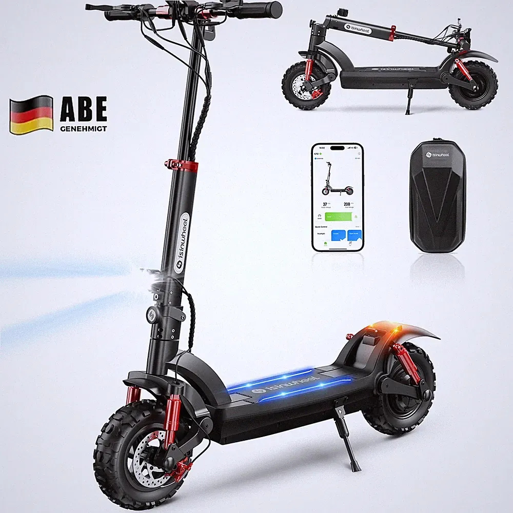E-Scooter Mit Straßenzulassung 11Zoll Elektroroller IPX4 E Roller bis 80KM 150KG