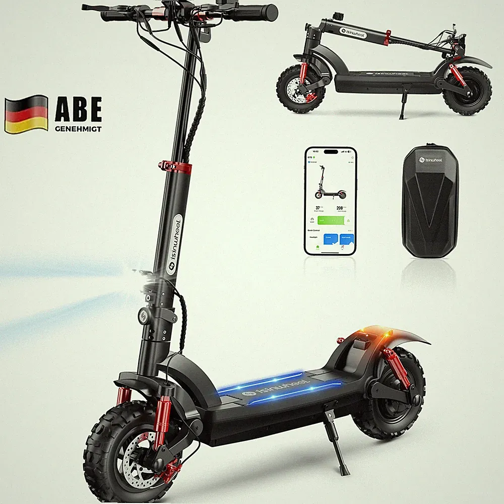 E-Scooter Mit Straßenzulassung 11Zoll Elektroroller IPX4 E Roller bis 80KM 150KG