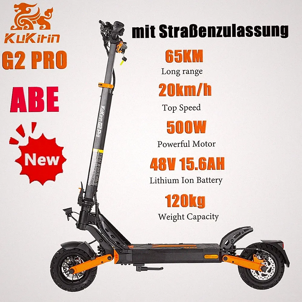 E-Scooter mit Straßenzulassung KuKirin G2Pro offroad E-Roller 9"Reifen 500W 65KM