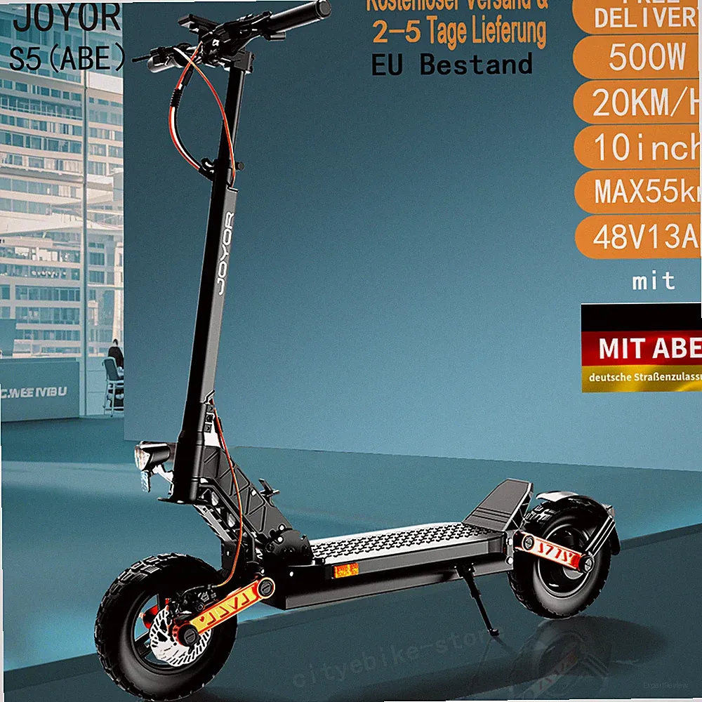 E-Scooter offroad mit Straßenzulassung 10 Zoll 500W 48V 13Ah JOYOR Elektroroller