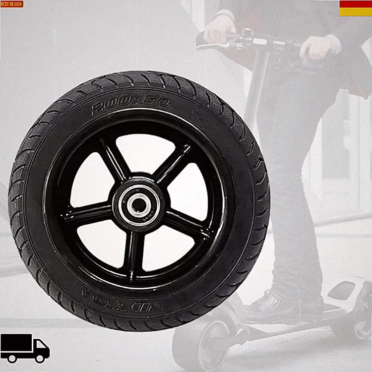 E Scooter Reifen 8 Zoll 200x50 Vollgummireifen mit Nabe