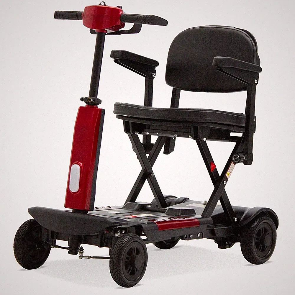 Eco Engel 406 Rot Elektro Vierrad, Elektroroller Klappbar, Seniorenmobil