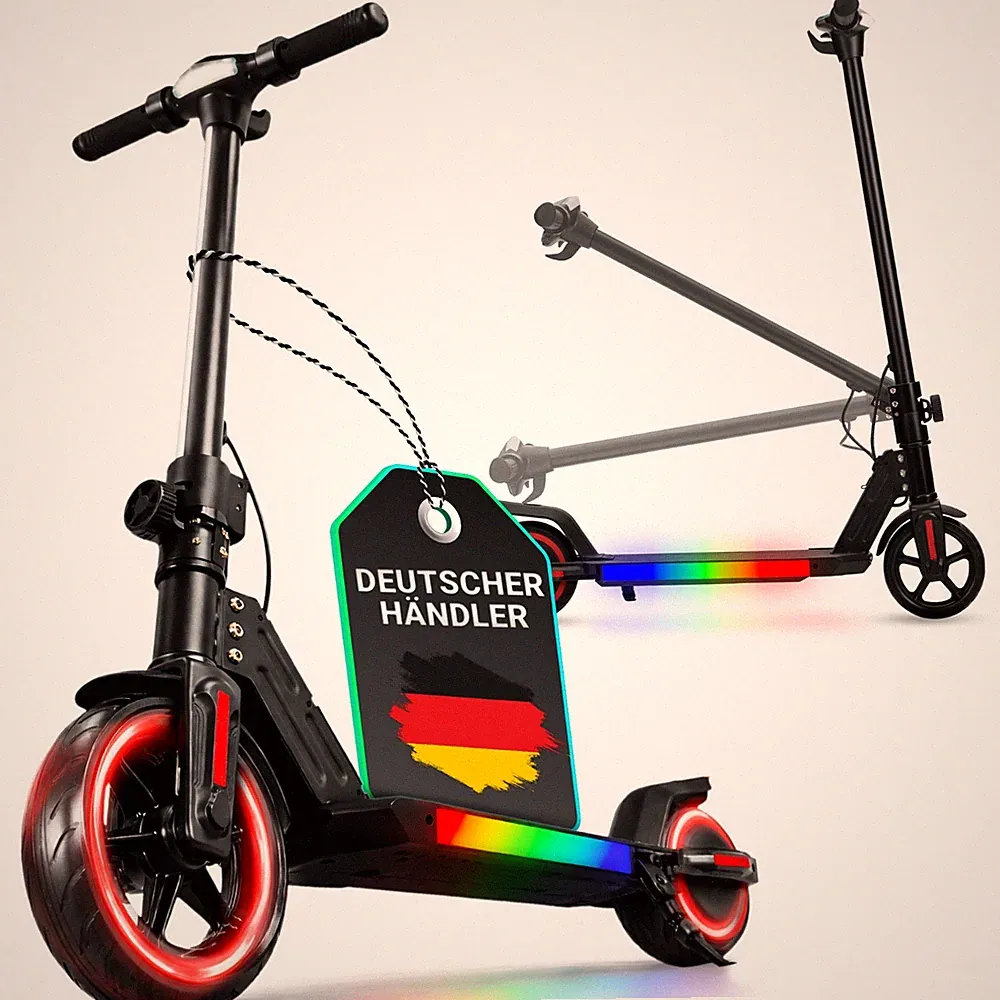 eFlux Kinder Elektroscooter Elektroroller E-Scooter faltbar LED Farblicht 16km/h