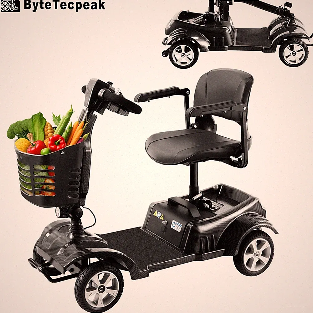 Elektrischer Mobilitätsroller Klappbar 4-Rad, Tempomat, Senioren Elektro Roller
