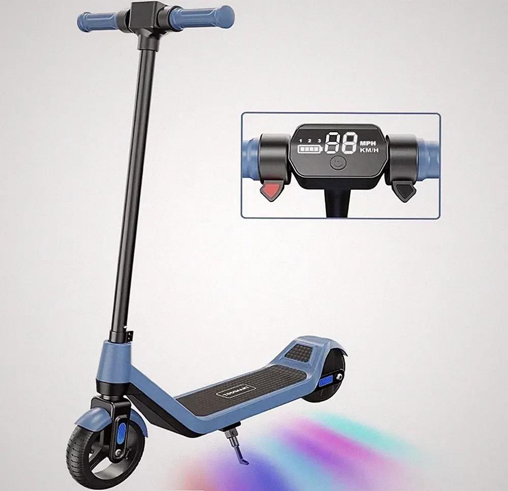 Elektro-Kinderroller mit LED & Bluetooth, ab 6 Jahren, 14km/h Reichweite