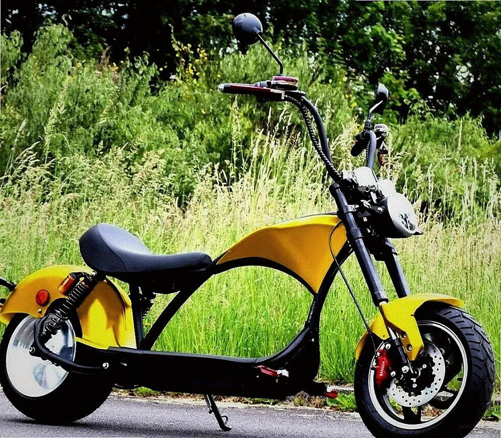 Elektro Roller Coco Bike E-Chopper mit Stra�enzulassung bis zu 50 KM/H in Gelb