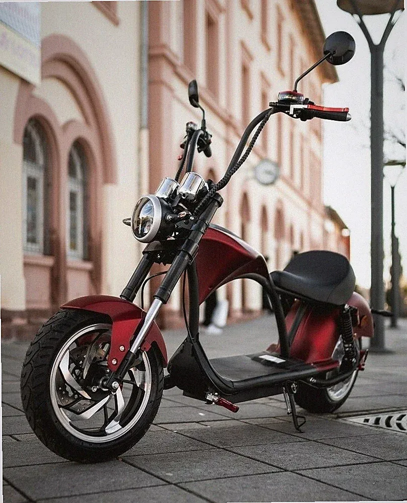 Elektro Roller Coco Bike E-Chopper mit Straßenzulassung bis zu 50 Km/h in Rot