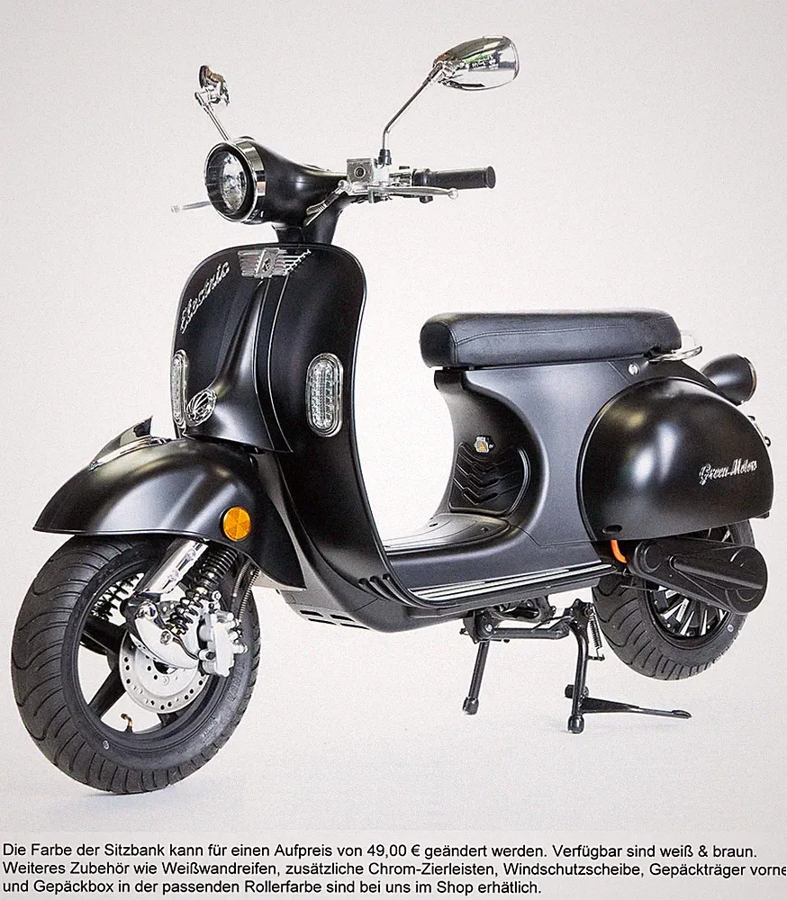 Elektro Roller Retro Vespa Style 3000W Reichweite 100km Vmax 45km/h schwarz NEU