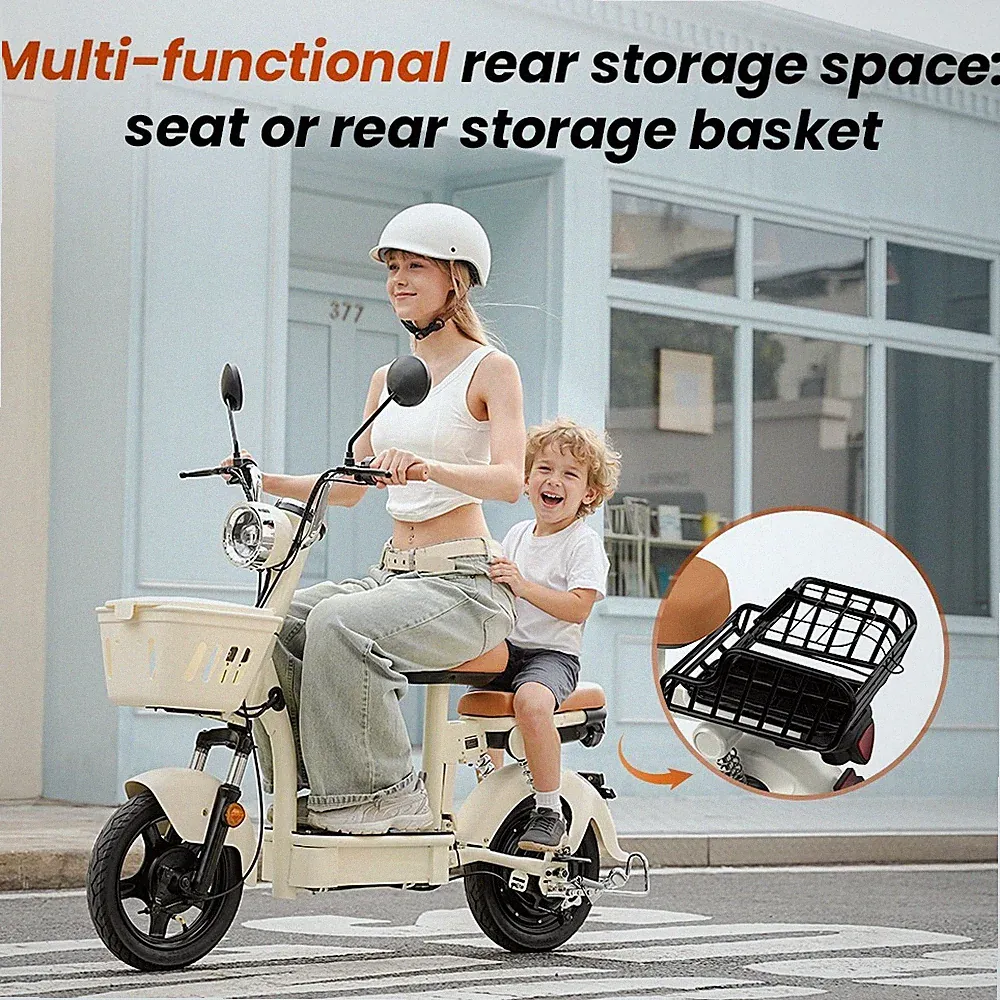 Elektro-Scooter iScooter Y16 Elektroroller 1200W 48V 20Ah 14" Roller 100km Korb
