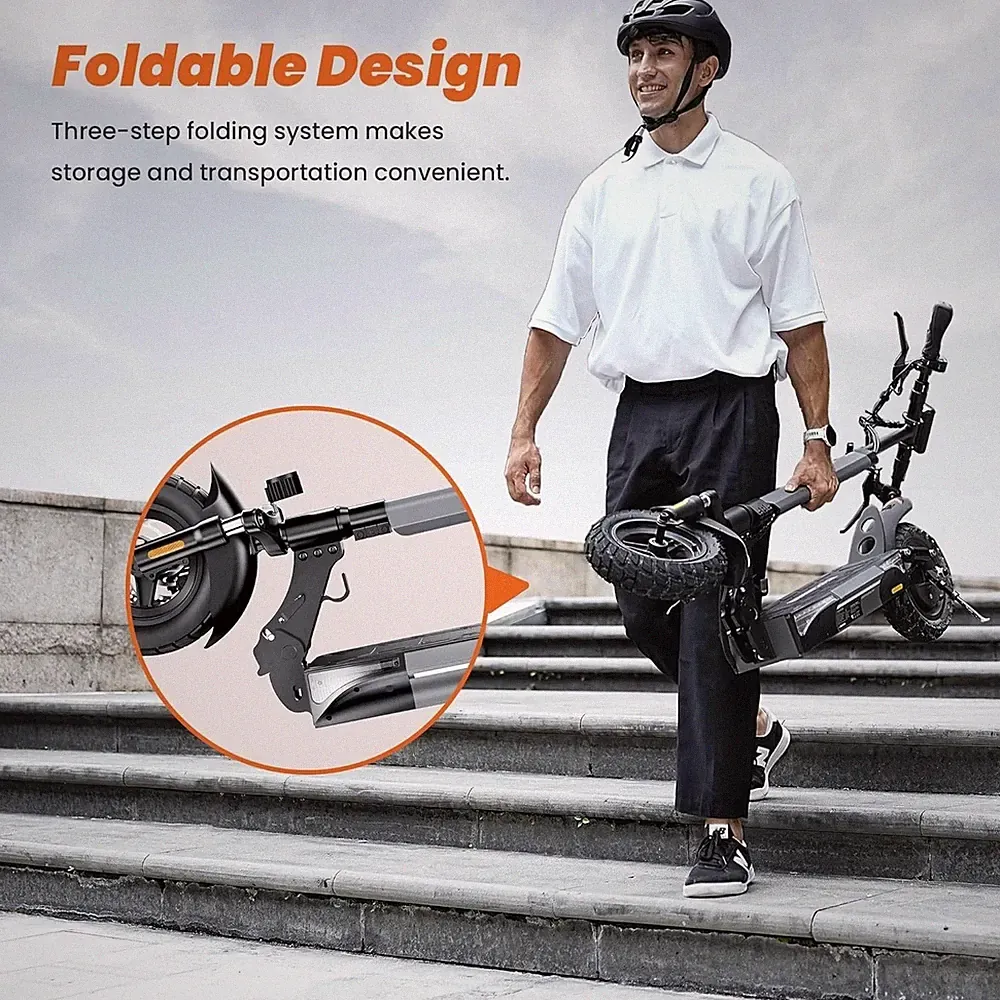 Elektroroller 1000W iScooter W9 10" Elektro-Scooter 10AH Off-road E-roller 45kmh