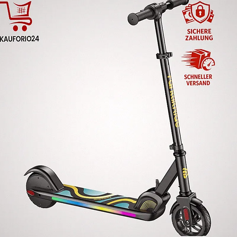 Elektroroller C9 Pro Bunte Regenbogenlichter 8-16 km/h 8km Reichweite Faltbar