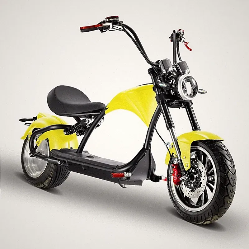 Elektroroller E-Scooter mit Straßenzulassung Chopper 3000 Watt 200 kg Gelb Coco