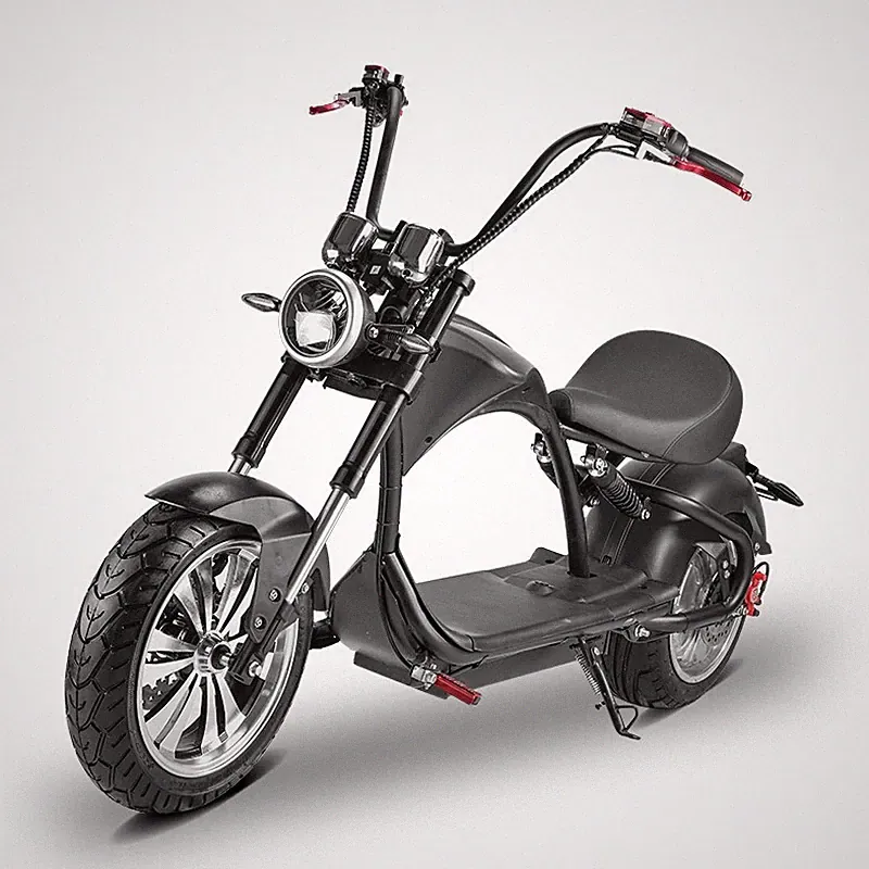 Elektroroller E-Scooter mit Straßenzulassung Chopper 3000 Watt 200 kg Schwarz