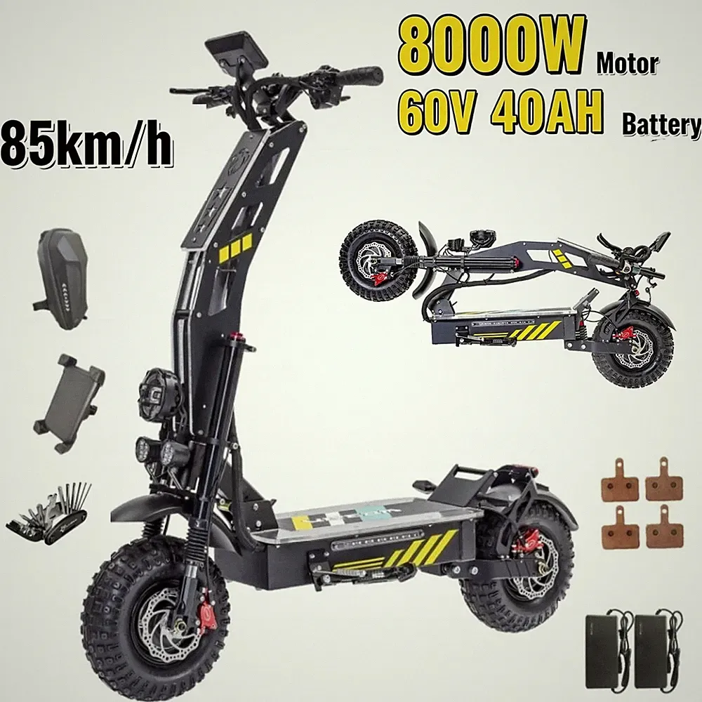 Elektroroller für Erwachsene 14" 4000W*2 60V/40AH Cityroller E-Scooter Klappbar