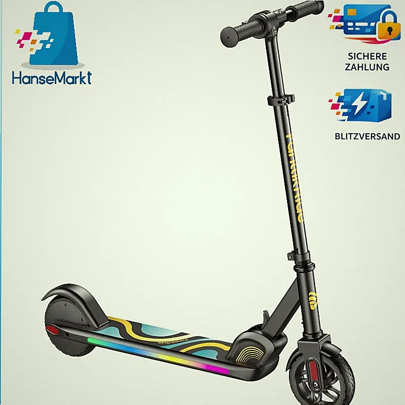 Elektroroller für Kinder 8-12 Jahre Höhenverstellbar Faltbar 8-16 km/h 8km