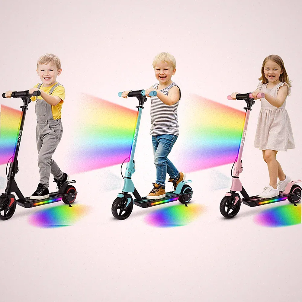 Elektroroller Kinder 4-12Jahre Elektroscooter 130W Klappbar LED Schönes Geschenk