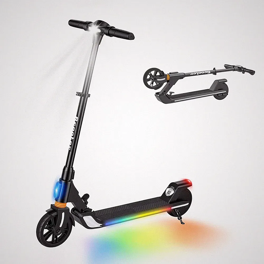 Elektroroller Kinder 6-16 Jahren Faltbar Elektroscooter 20KM E Scooter Schwarz