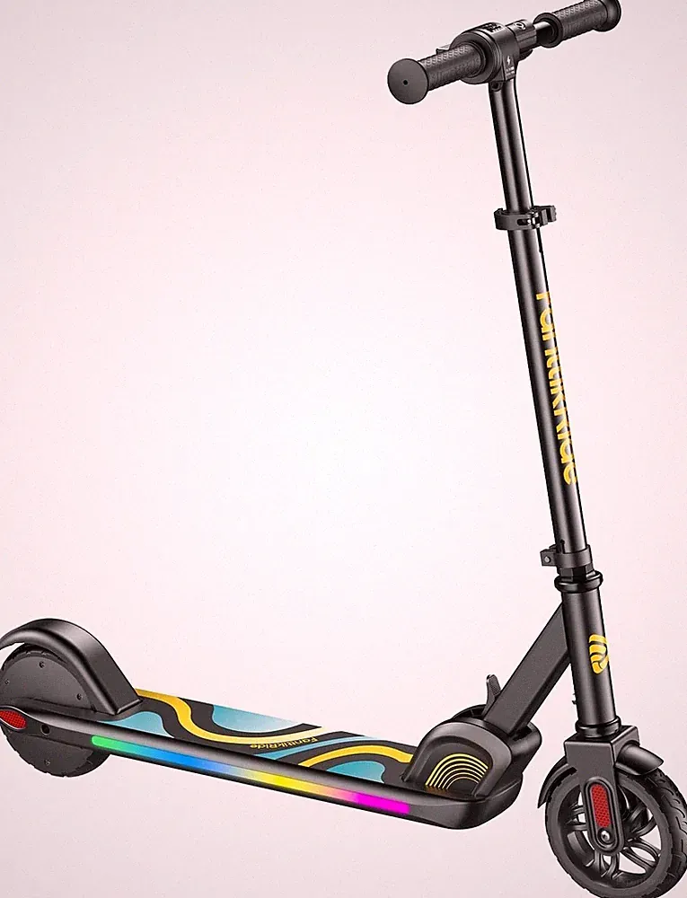 Elektroroller Kinder 8-12J, Regenbogenlichter, 8/12/16 km/h, LED, Faltbar