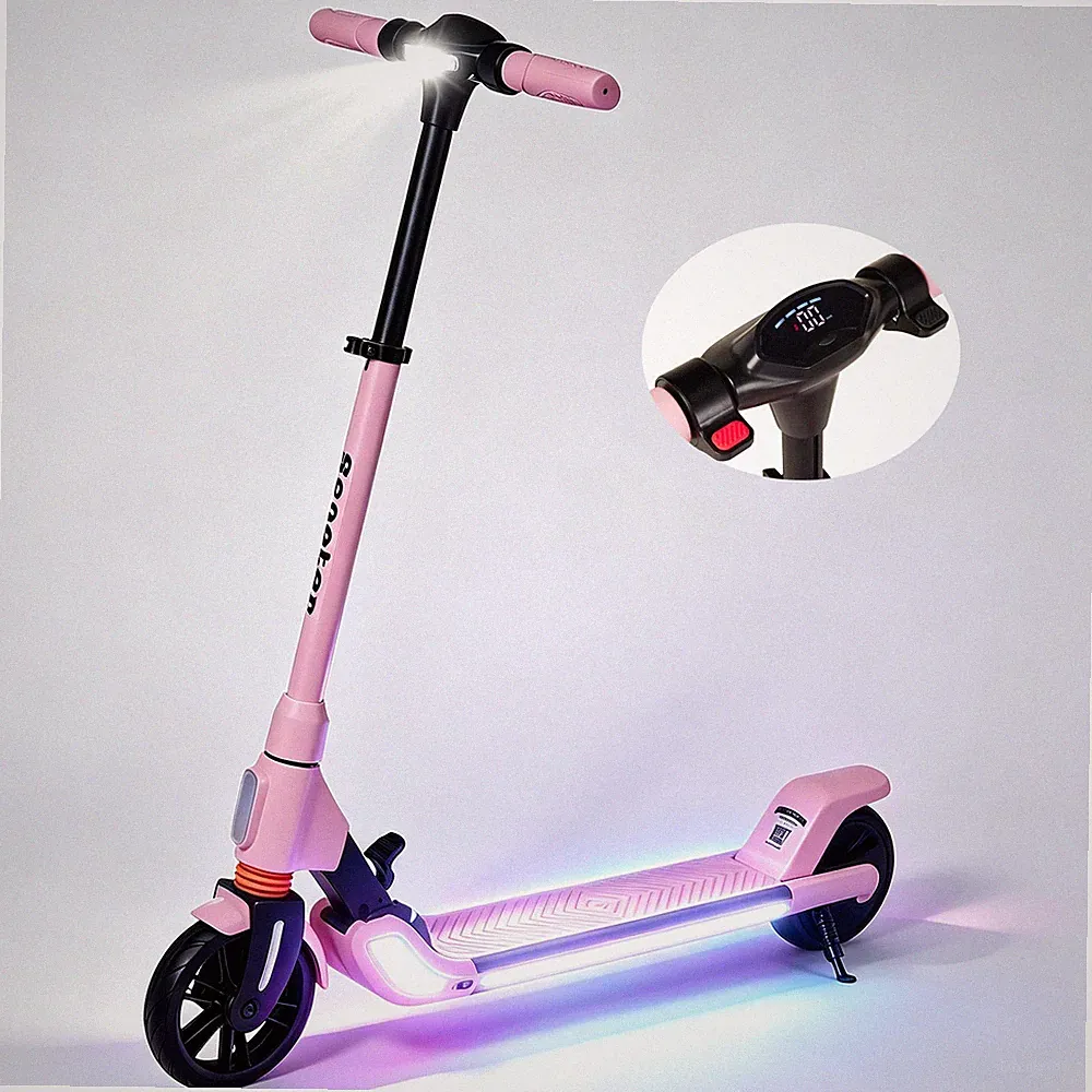 Elektroroller Kinder Ab 6 Jahren Faltbar Elektroscooter 20KM 200W E Scooter Rosa