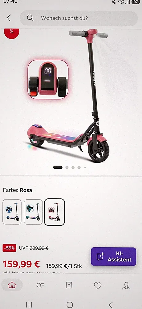 Elektroroller Kinder E-Roller LED, Elektro Scooter, 6-12 Jahre