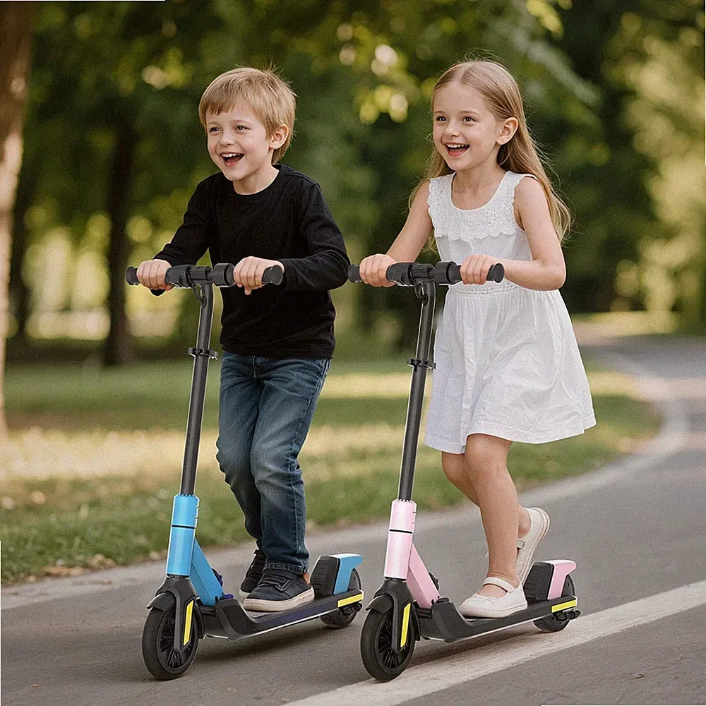 Elektroroller Kinder Elektro Kinderroller 9,5km LED 10km/h E Scooter 6-12 Jahren