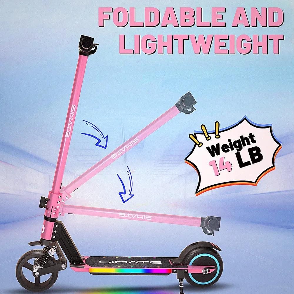 Elektroroller Kinder Klappbar Elektroscooter LED-Anzeige Elektro Roller 14km/h